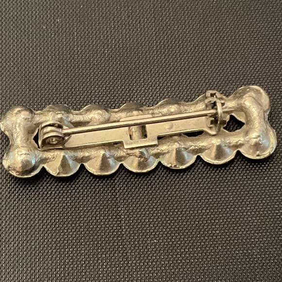 Vintage Pot Metal and Paste Rhinestone Brooch - Picture 2 of 2